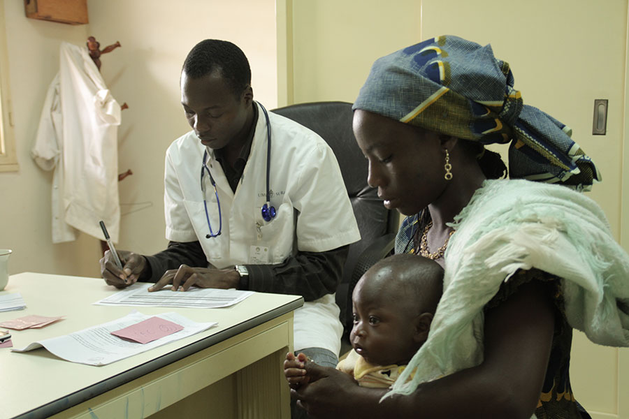 Mother and child in an African clinic. Mother and child in an African clinic.